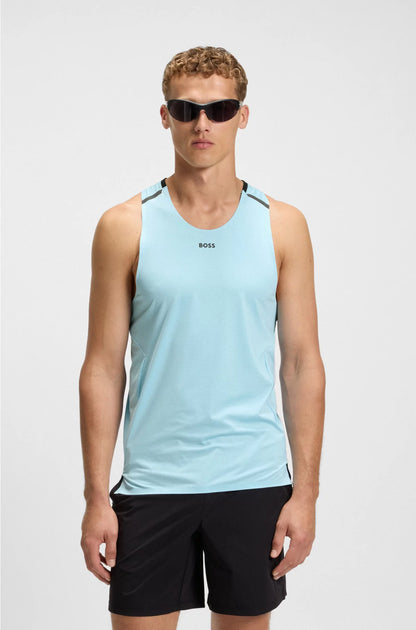 ACTIVE MESH-JERSEY TANK TOP WITH DECORATIVE REFLECTIVE DETAILS