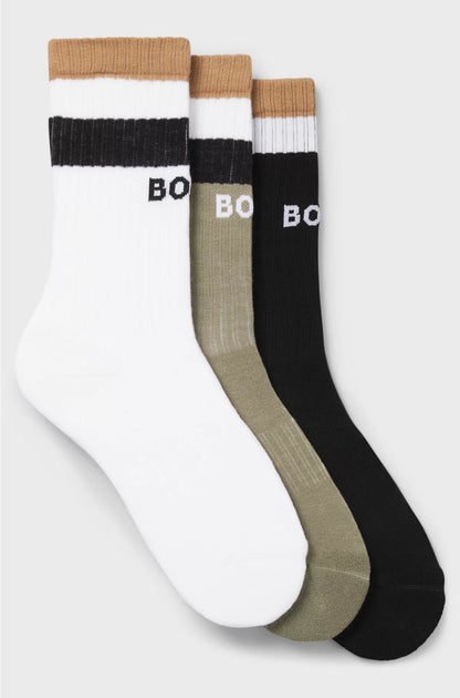 THREE-PACK OF SHORT-LENGTH SOCKS WITH SIGNATURE STRIPES