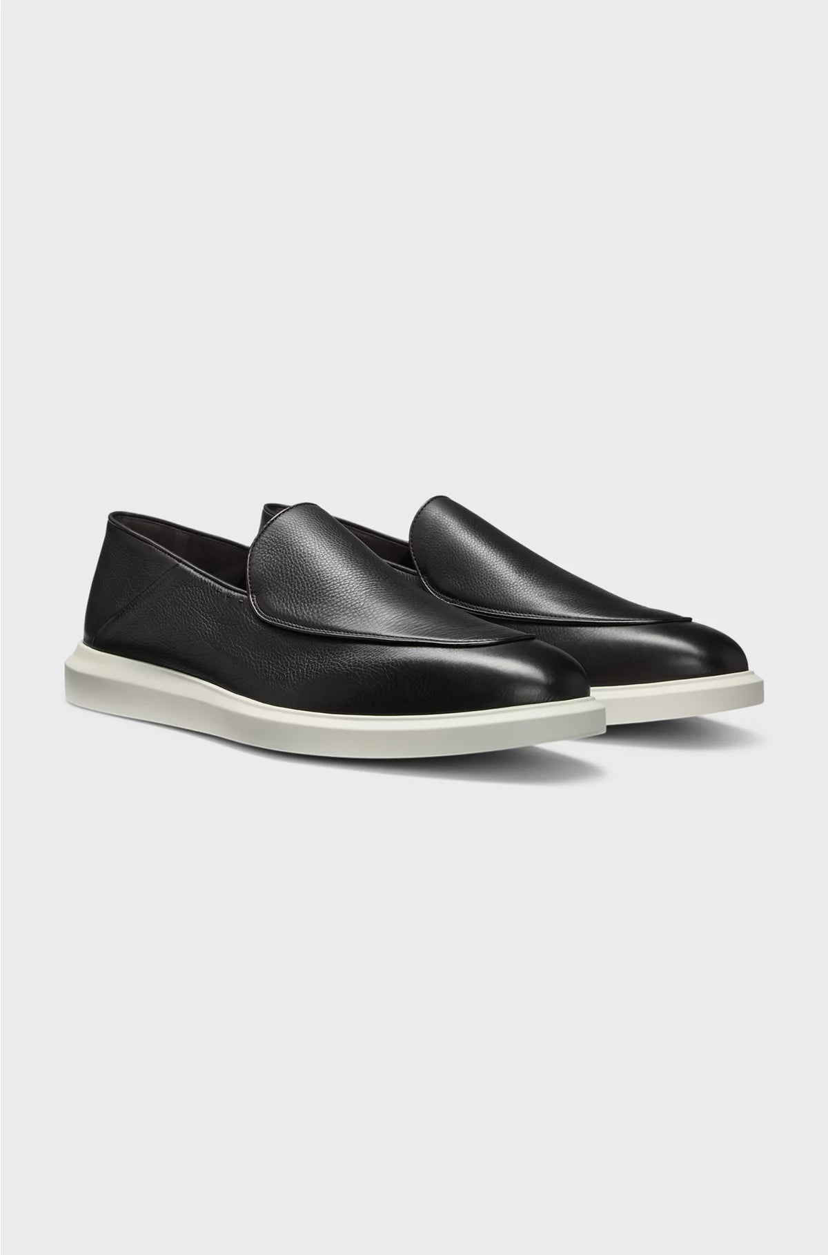 LEATHER LOAFERS WITH RUBBER OUTSOLE