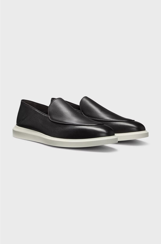 LEATHER LOAFERS WITH RUBBER OUTSOLE