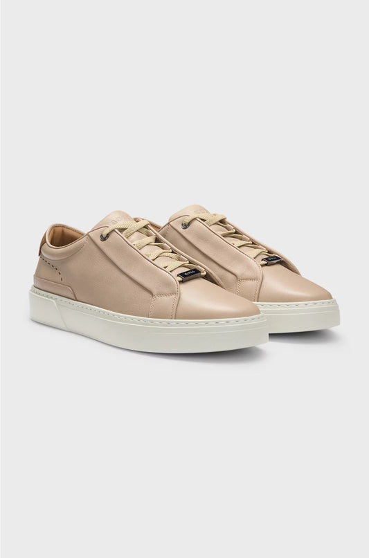 GARY LEATHER TRAINERS WITH SUEDE BACKTAB