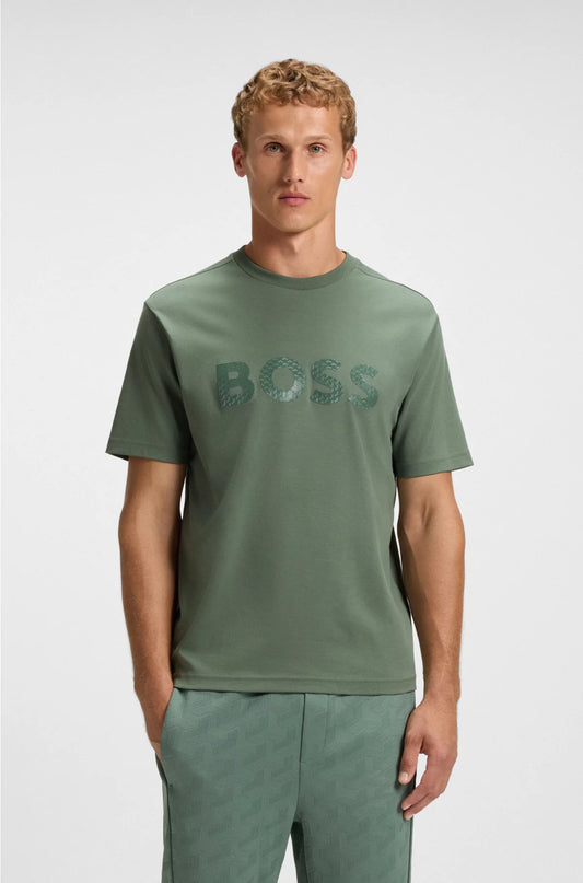 COTTON-JERSEY T-SHIRT WITH STRUCTURED LOGO