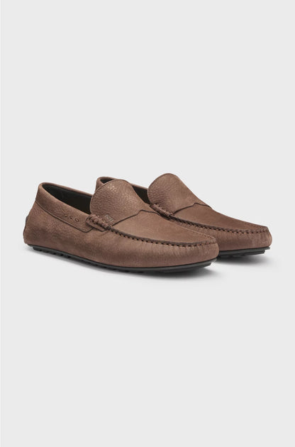 NUBUCK-LEATHER LOAFERS WITH DRIVER SOLE