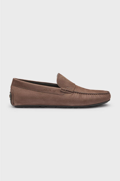 NUBUCK-LEATHER LOAFERS WITH DRIVER SOLE