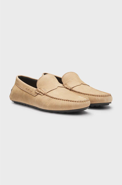 NUBUCK-LEATHER LOAFERS WITH DRIVER SOLE