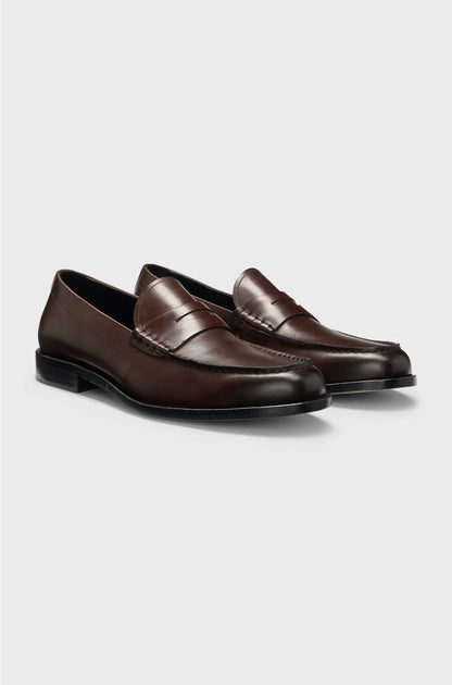 LOAFERS IN SMOOTH LEATHER WITH PENNY TRIM