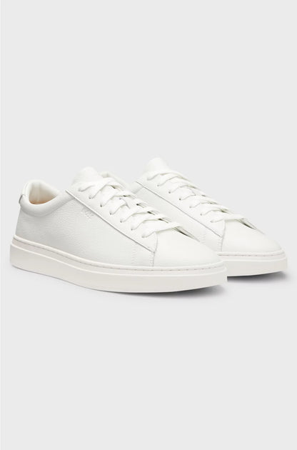 GRAINED-LEATHER TRAINERS WITH RUBBER SOLE