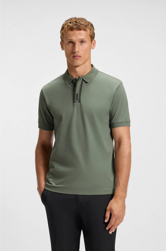 PADDY POLO SHIRT WITH STRIPED PLACKET AND LOGO