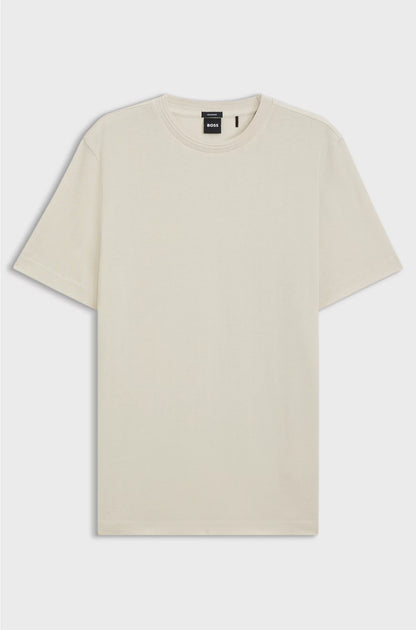 COTTON T-SHIRT WITH HERRINGBONE STRUCTURE