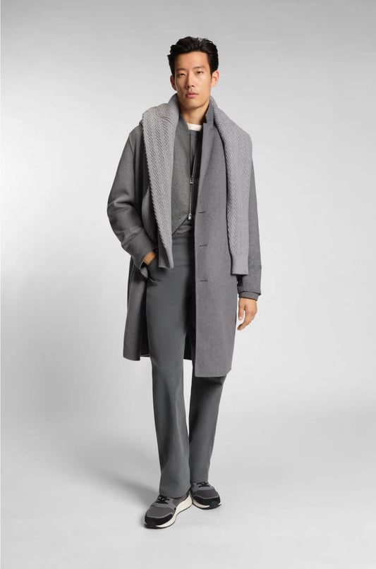 RELAXED-FIT COAT IN A MELANGE WOOL BLEND