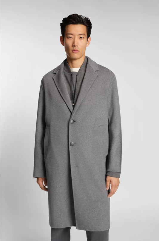 RELAXED-FIT COAT IN A MELANGE WOOL BLEND