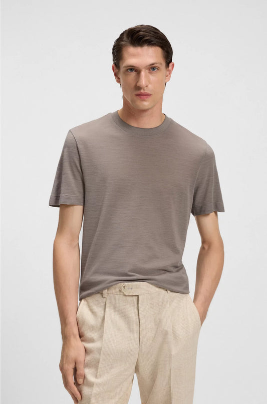 REGULAR-FIT T-SHIRT IN SILK AND WOOL
