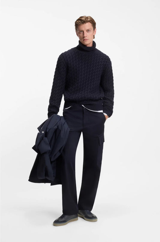 GRAINED-LEATHER TRAINERS WITH SUEDE TRIMS