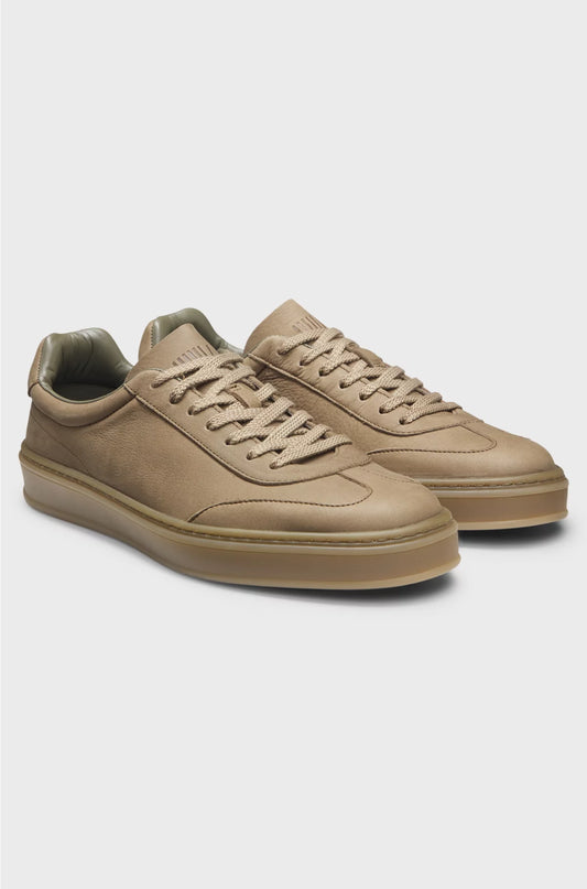 LEATHER TRAINERS WITH RUBBER SOLE
