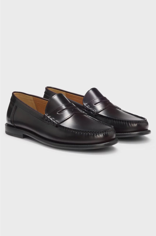 LEATHER LOAFERS WITH PENNY TRIM