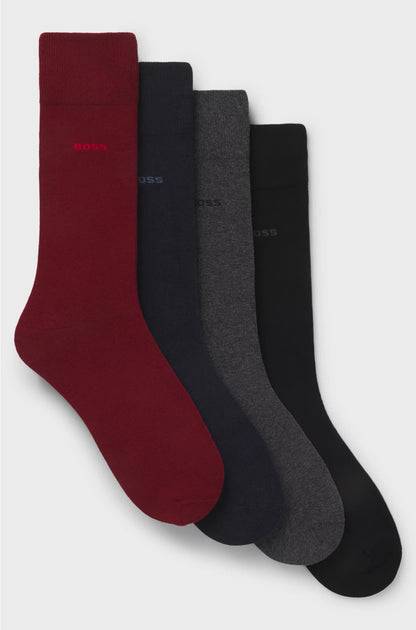 FOUR-PACK OF REGULAR-LENGTH SOCKS WITH LOGOS