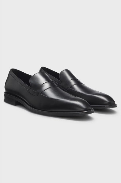 LEATHER LOAFERS WITH PENNY-STYLE TRIM