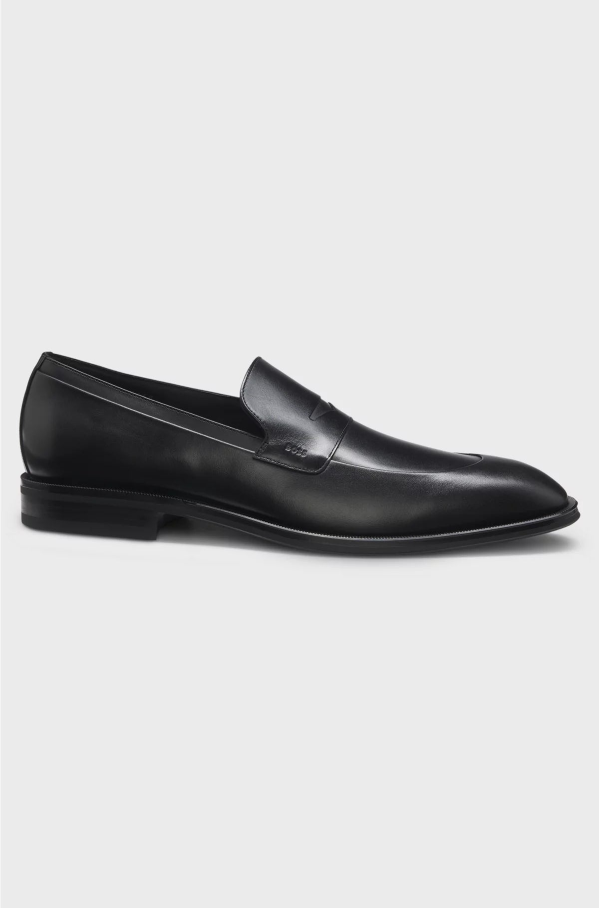 LEATHER LOAFERS WITH PENNY-STYLE TRIM