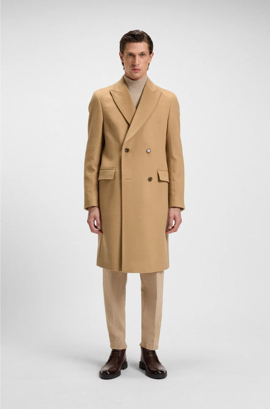 DOUBLE-BREASTED COAT IN VIRGIN WOOL AND CASHMERE