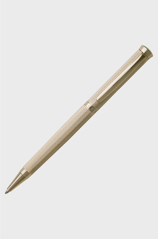 BALLPOINT PEN WITH DIAMOND-CUT ENGRAVED GOLD-TONE FINISH