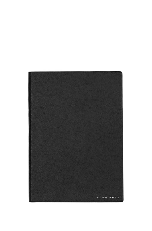 A5 NOTEPAD IN BLACK FAUX LEATHER