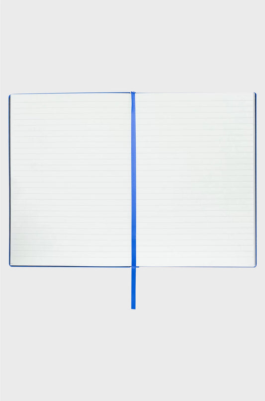A5 NOTEBOOK IN BLUE FAUX LEATHER