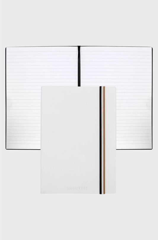 A5 NOTEBOOK IN WHITE FAUX LEATHER