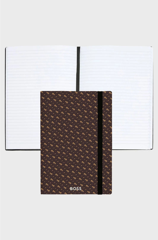 A5 MONOGRAM-PATTERN NOTEBOOK AND BALLPOINT PEN SET