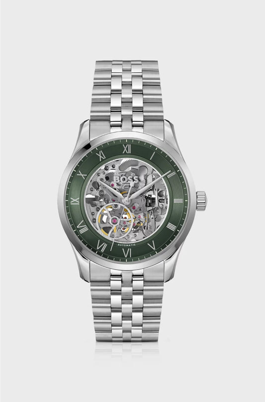 PRINCIPLE STAINLESS-STEEL AUTOMATIC WATCH WITH SKELETON DIAL