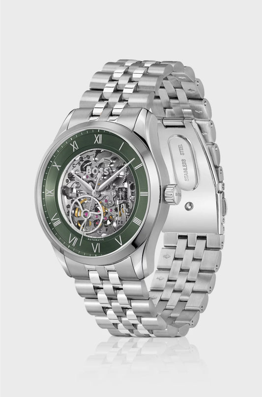 PRINCIPLE STAINLESS-STEEL AUTOMATIC WATCH WITH SKELETON DIAL