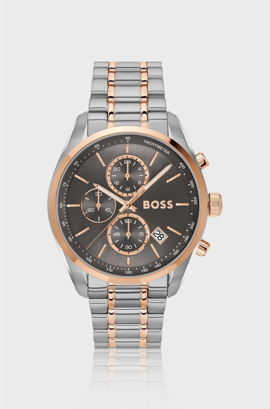 TWO-TONE CHRONOGRAPH WATCH WITH GREY DIAL