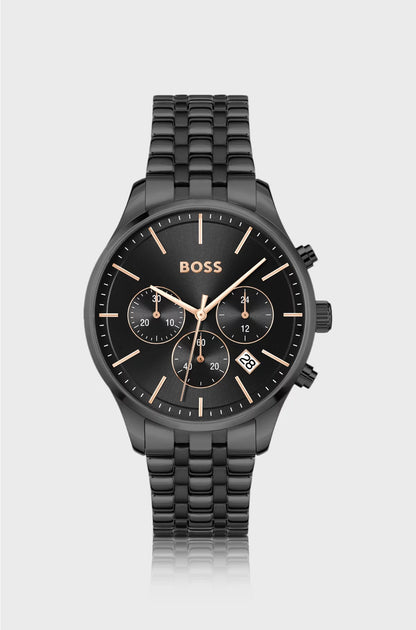 AVERY BLACK-PLATED CHRONOGRAPH WATCH WITH MULTI-LINK BRACELET