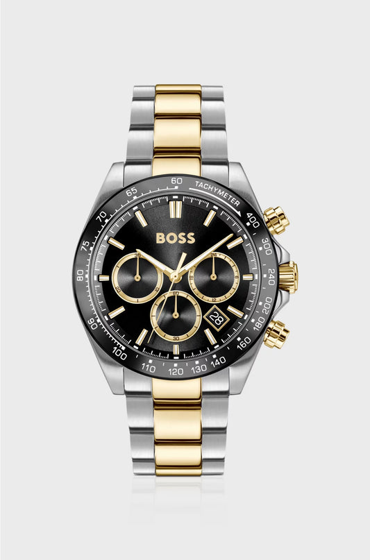 HERO 2.0 BLACK-DIAL CHRONOGRAPH WATCH WITH TWO-TONE BRACELET