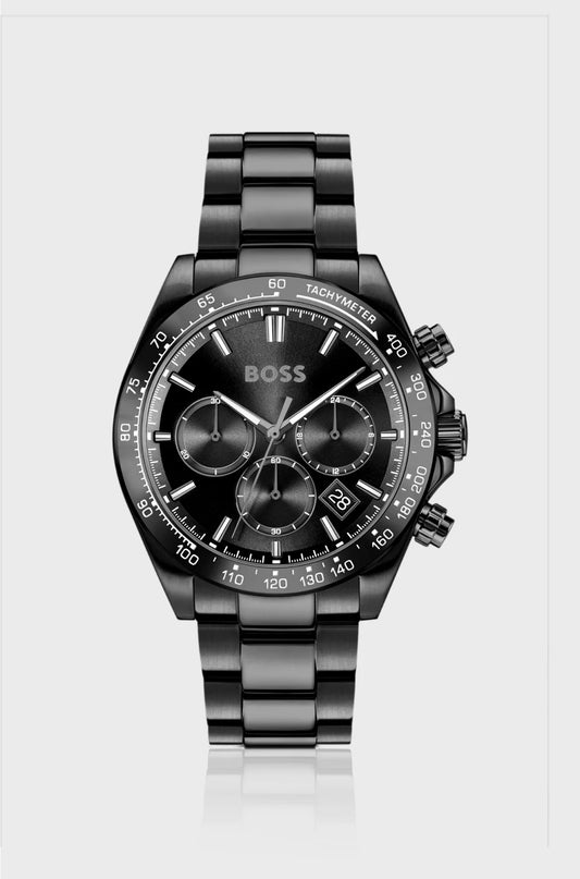 HERO 2.0 BLACK-DIAL CHRONOGRAPH WATCH WITH TONAL BRACELET