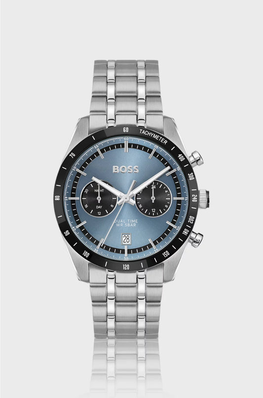 TOURMASTER BLUE-DIAL WATCH WITH MULTI-LINK BRACELET