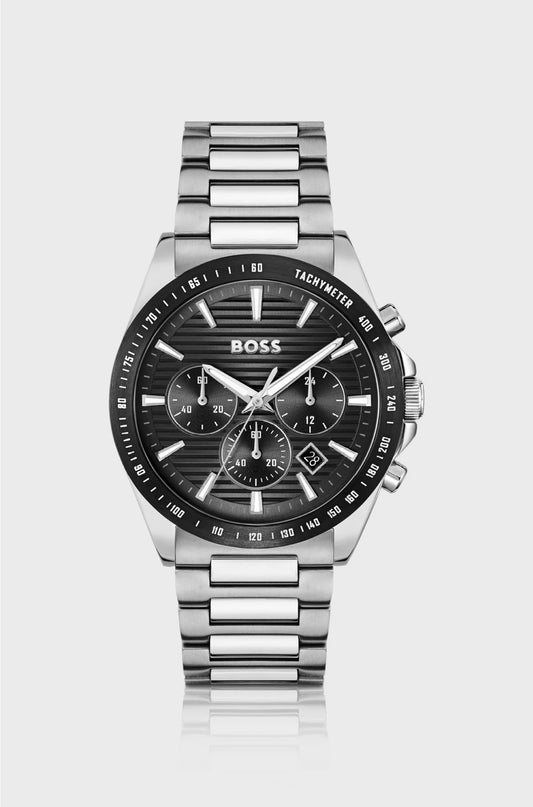 STRIKE BLACK-DIAL CHRONOGRAPH WATCH WITH H-LINK BRACELET